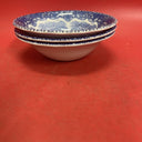 Vintage Grindley English Country Inns Blue & White Coupe Cereal Plates Lot 8