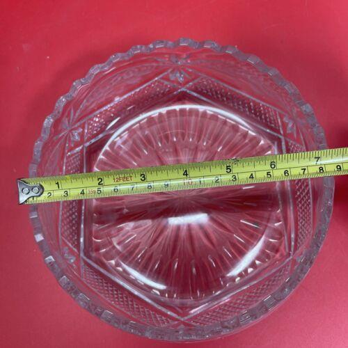 Vintage Crystal Sawtooth Edge Fan Serving Bowl