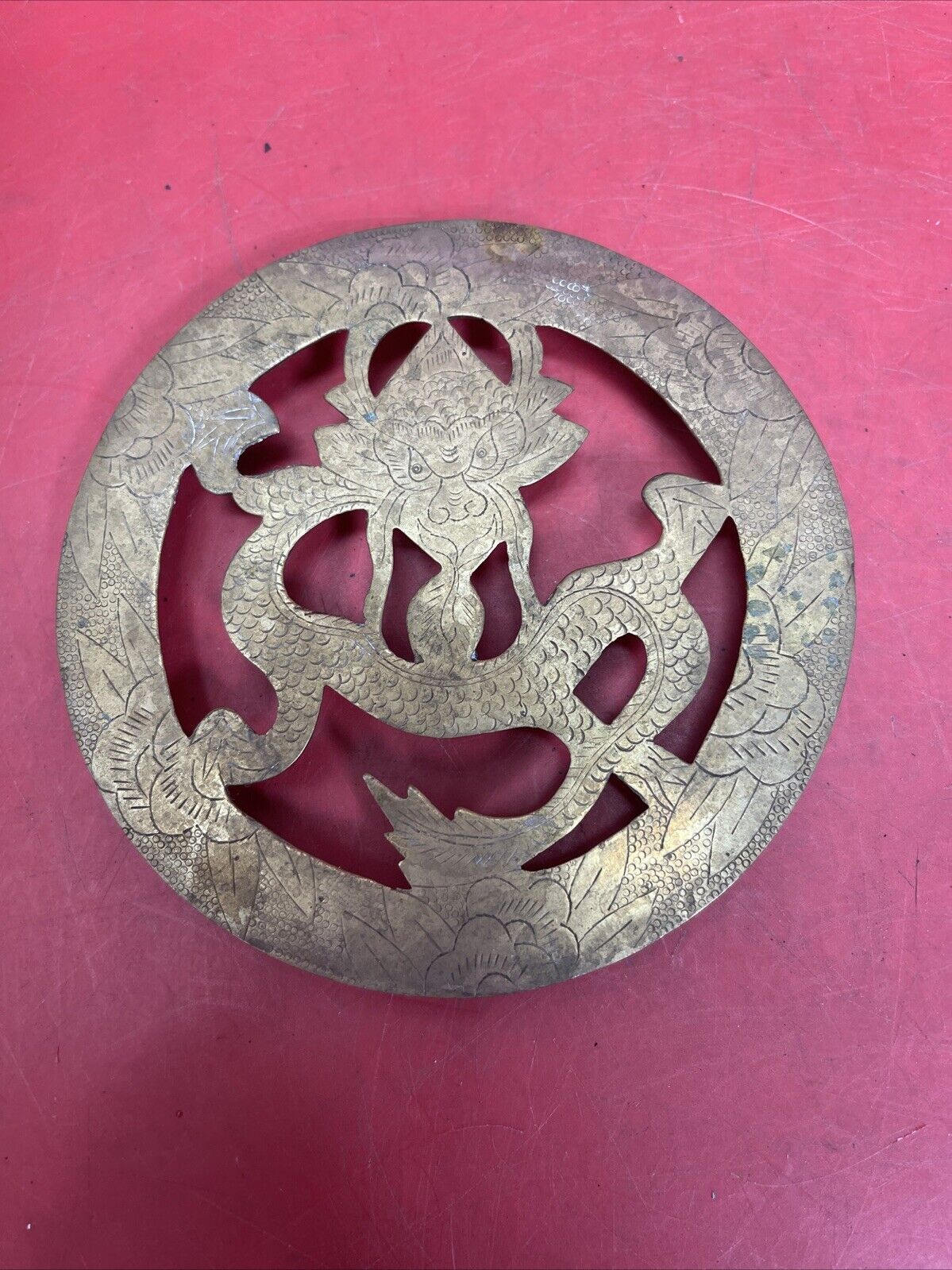 Vintage Brass Trivet with Pattern Lot 3 #8