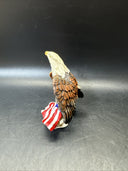 Set of Resting Eagles Figurines On American Flag