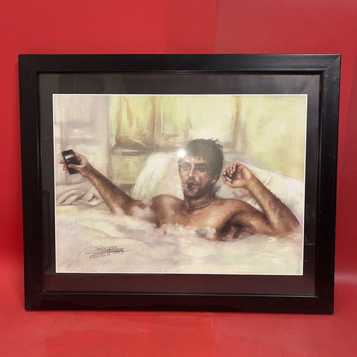 Al Pacino as Tony Montana Scarface Art Signed by Haiyan 2003 New York Framed