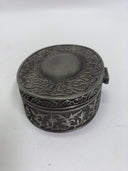 Vintage Silver Tone Acanthus Scroll Trinket Jewelry Box Dark Academia