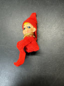 Vintage Teter Christmas Elf Felt Knee Huggers Ornament Wired