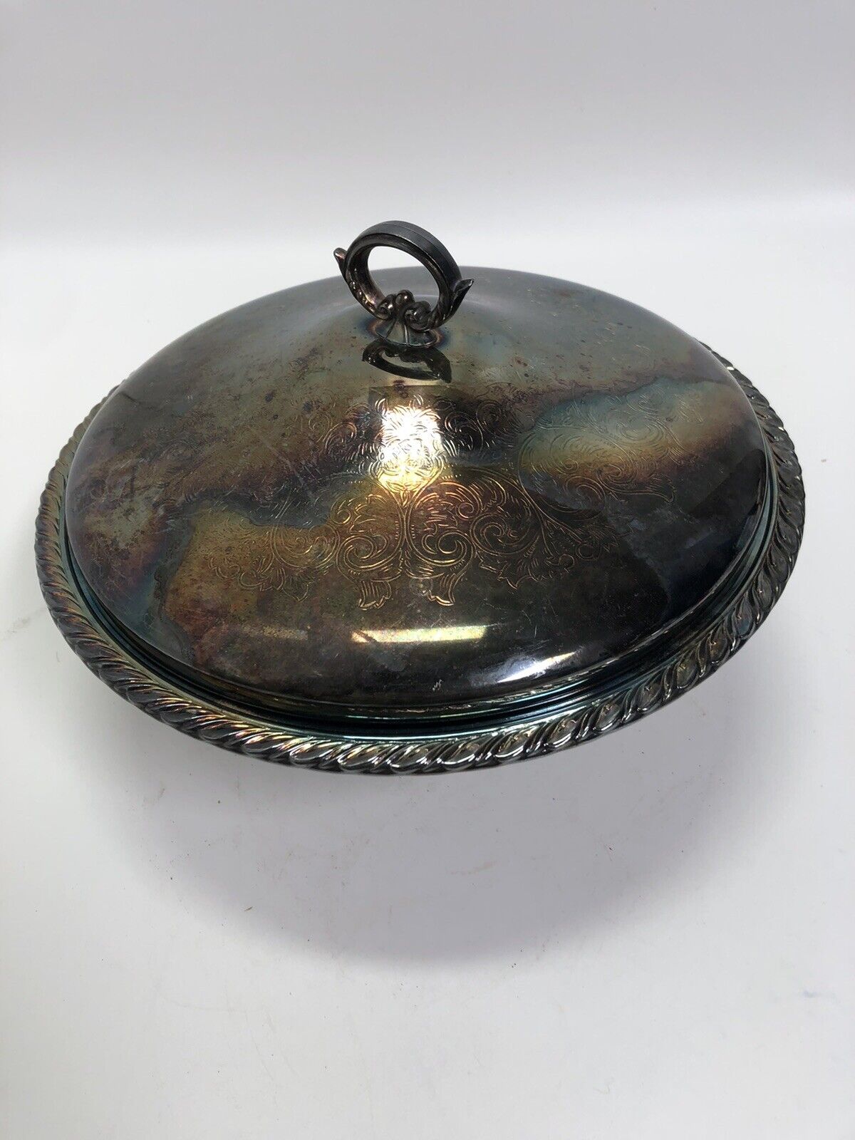 Vintage Silver Plate Serving Bowl Lid