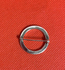 925 Sterling Silver   Round Brooch Pin - 3.6g