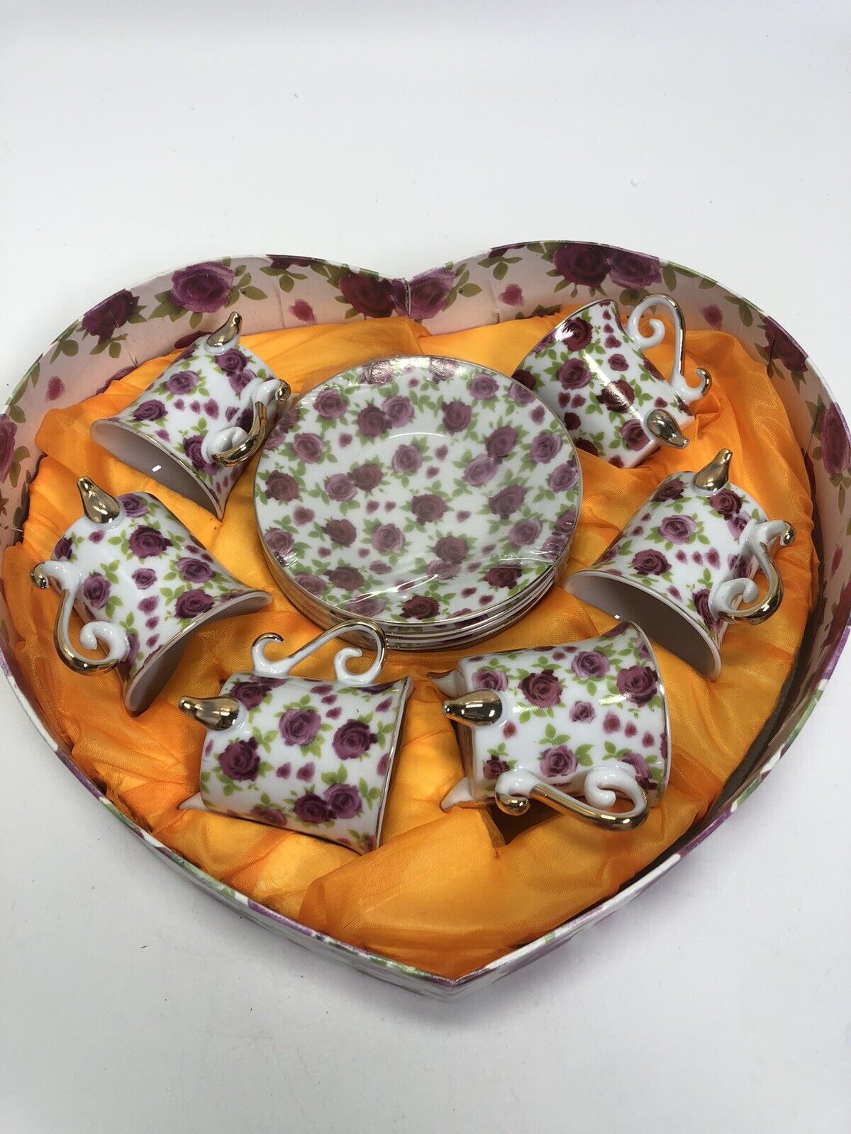 Set Of Coffee Saint Valentine 12 Piece New China Porcelain