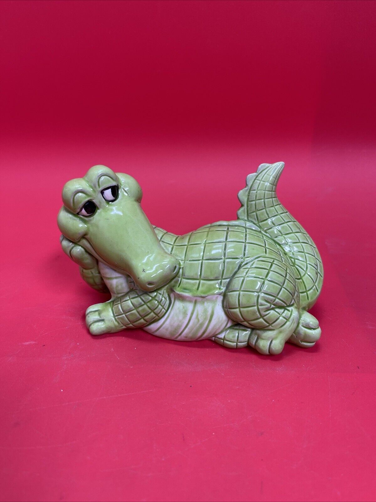 Vintage porcelain alligator coin bank hand crafted made in Japan 