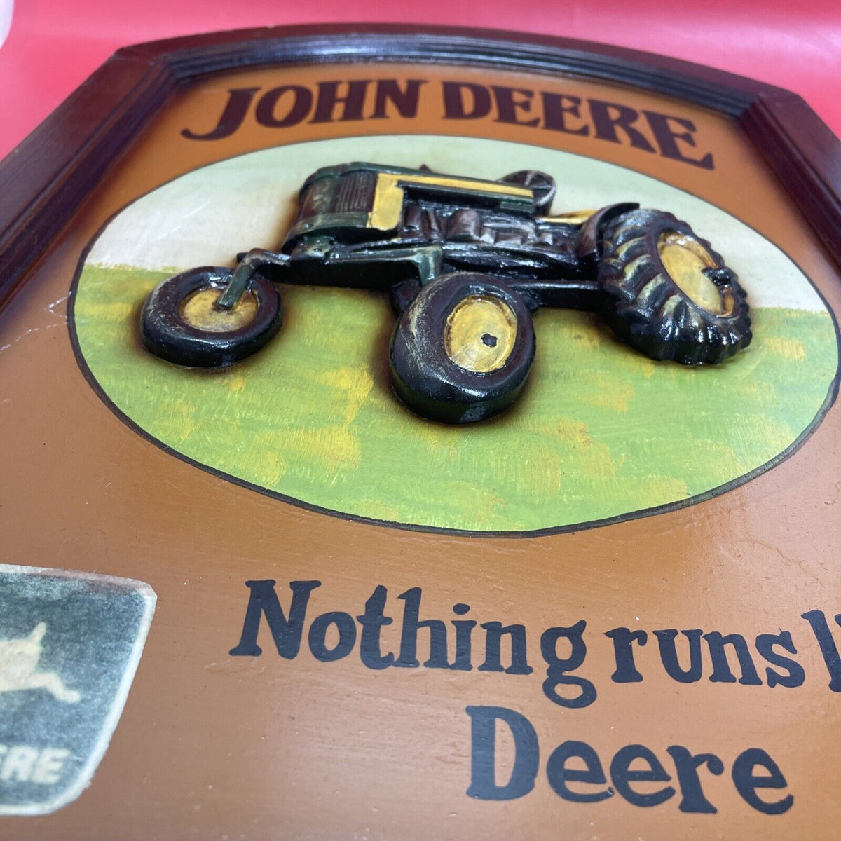 John Deere Moline Vintage Style Embossed Wood Sign for Farm Tractor 24”x 16”