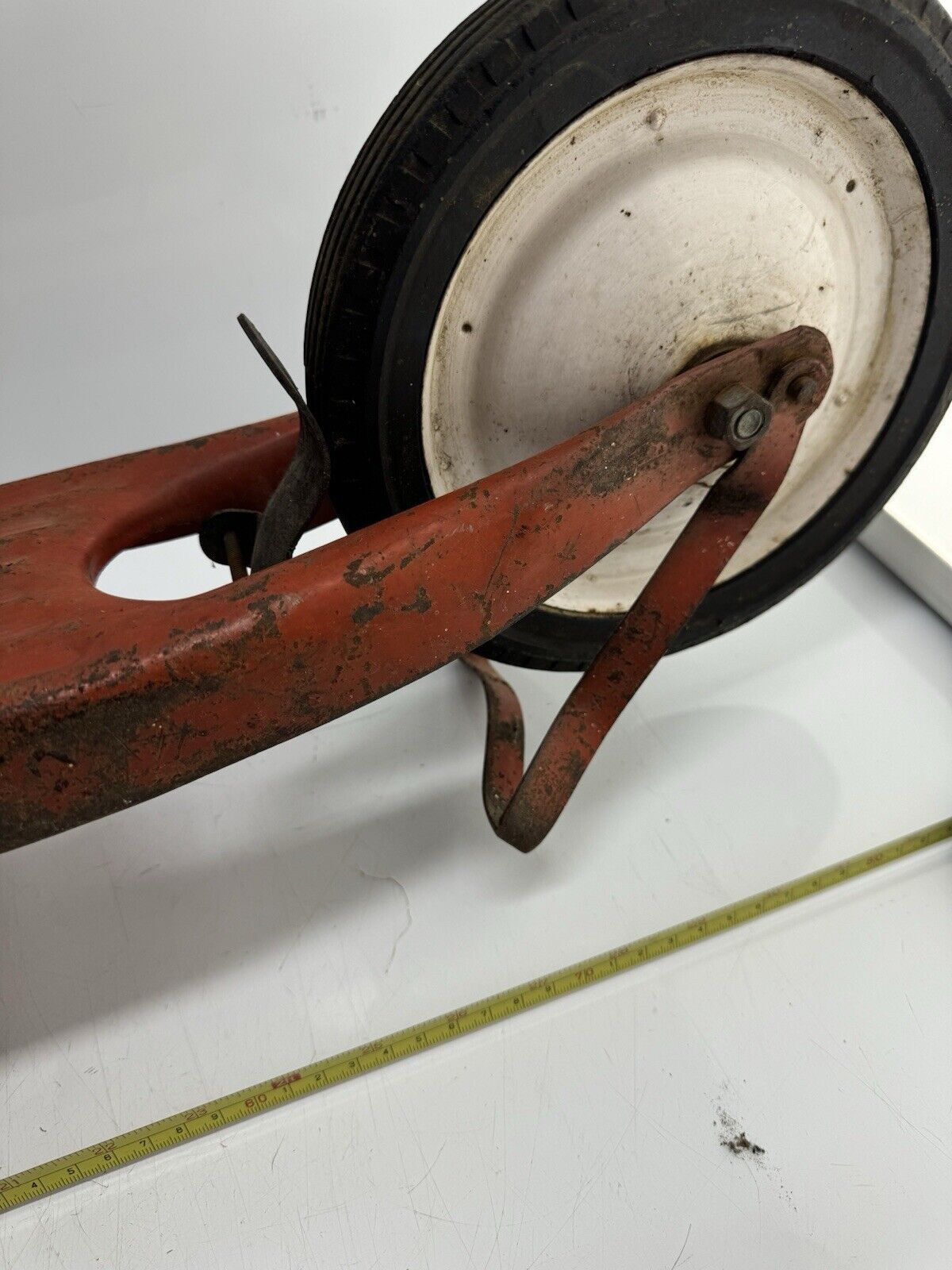 Vintage Red Metal Foot-Push Scooter