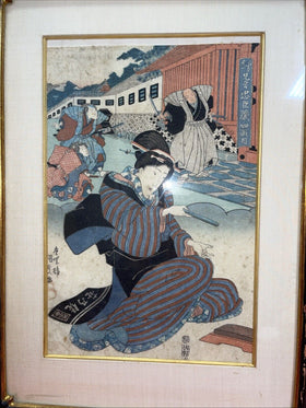 RARE JAPANESE WOODBLOCK PRINT UTAGAWA KUNISADA(1786-1864) Act 4