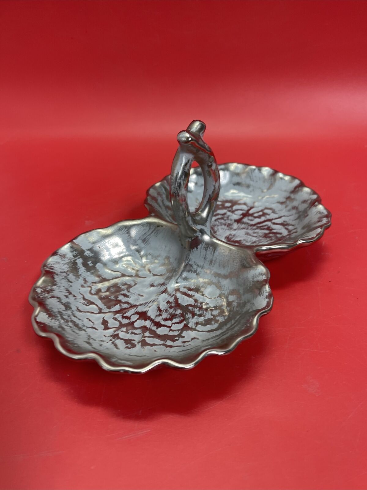 Stangl Vintage Hand Painted Silver Candy Dish 1800-D