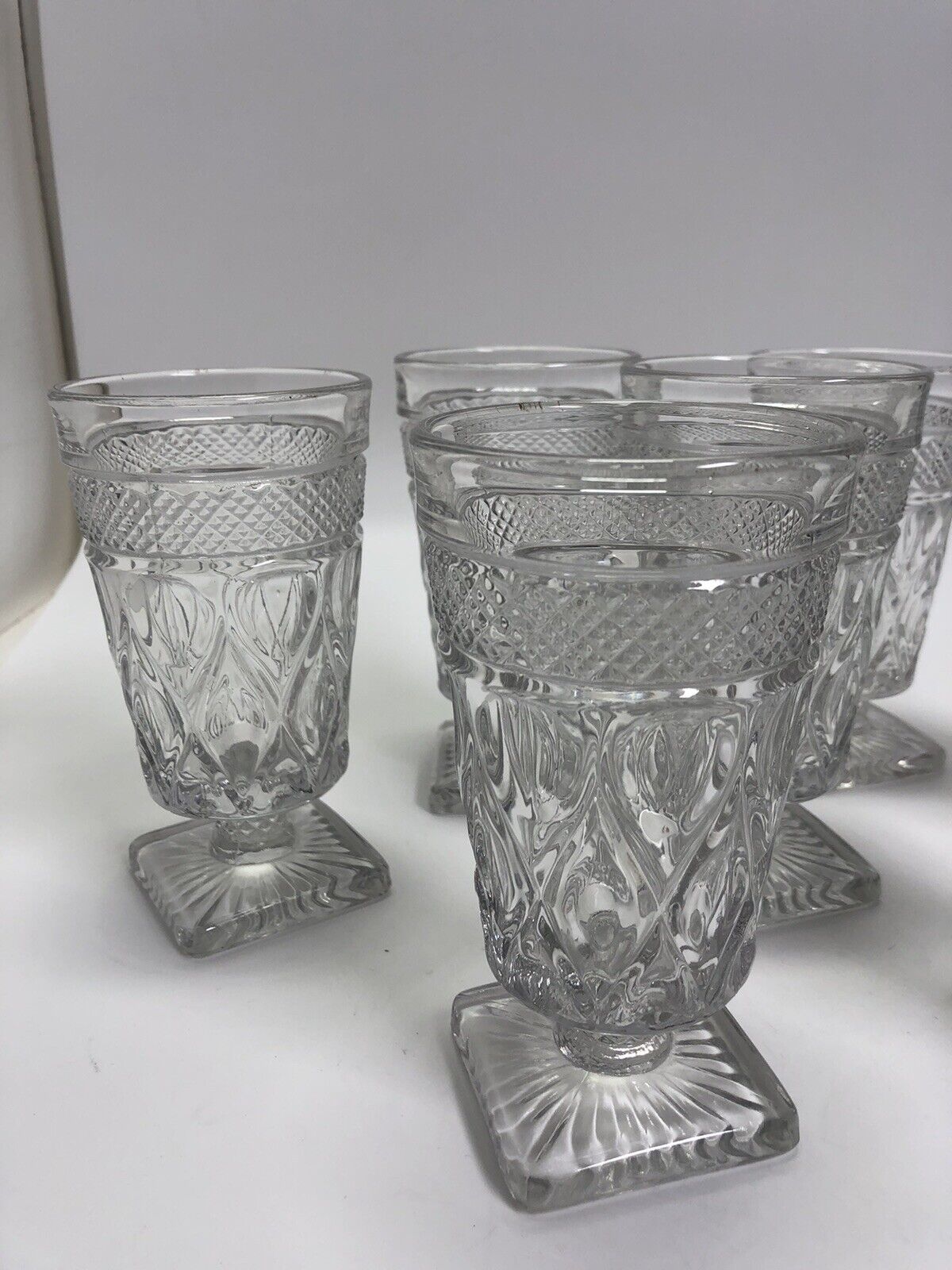 Imperial Cape Cod Clear  5” Footed Parfaits -  USA 7 Pcs