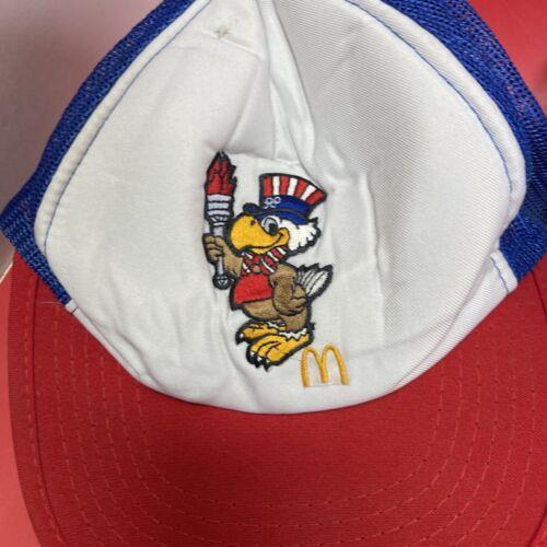 VINTAGE 1980s McDonald's USA Olympics Eagle Trucker Mesh Snapback Hat Cap Lot 3