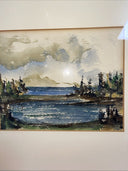 Painting By Gordon Chase Rocks & Sea  1967  OG Watercolor 6”x7”
