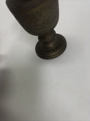 Vintage Pair of Indian Painted and Etched Brass Vases
