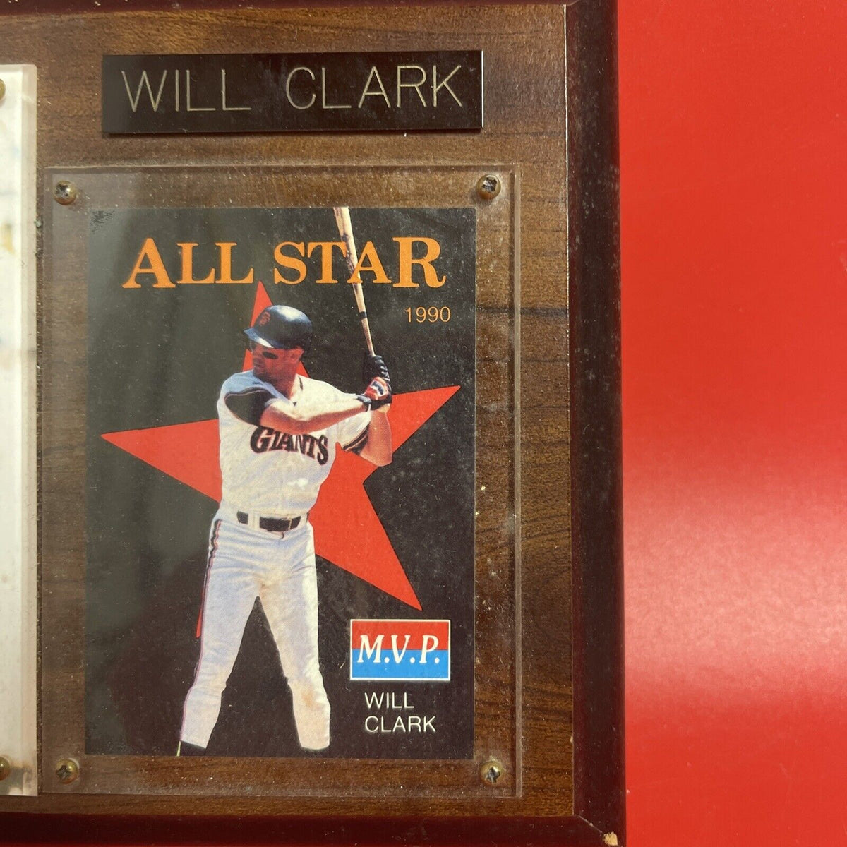 Plaque and Baseball Card Will Clark