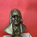 Vintage Liszt Bust 2.5” Classical Music Connemara Marble Solid Brass Irish Made