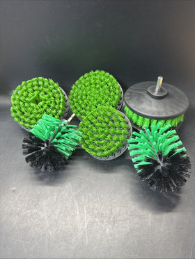 Power Scrubber Stiff Bristles In Green, This Fits Most Drill/ 7pcs