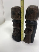 Vintage Tiki Totems From Jamaica Wooden Statue Man Woman Carved wood