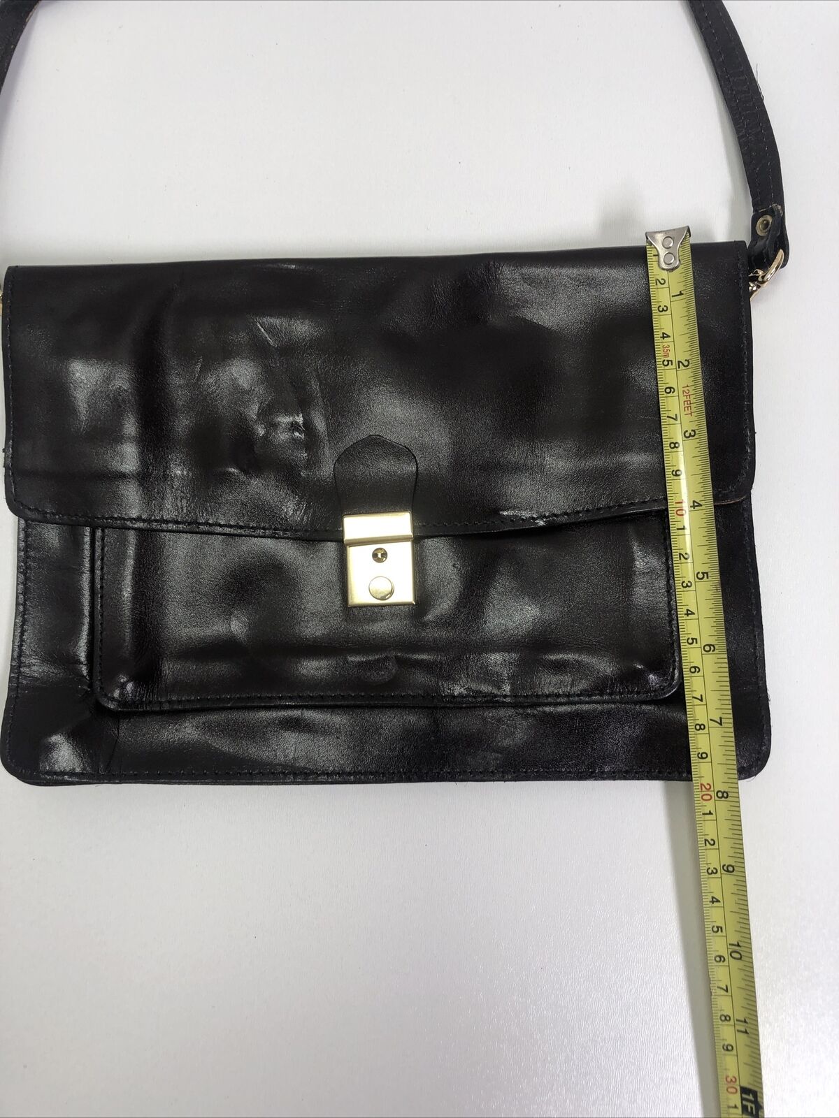 Liz Claiborne Black Faux Leather Baguette Purse 