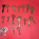 Antique Cabinet Open Barrel Key Lot ~ 35 Keys ~ Different Sizes & Shapes ~ lot 5