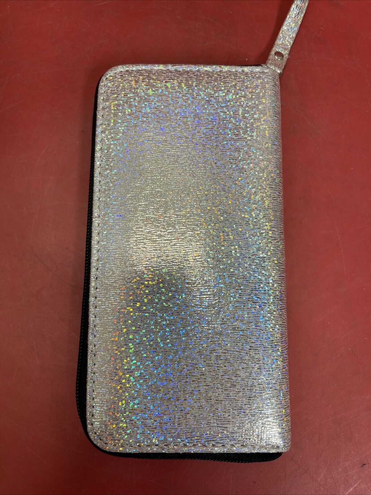 NWT Claire’s Life is Rainbows Glitter & Unicorns Silver Iridescent Wallet 