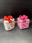 Vintage Ceramic Jewelry Box Theme Love Kiss/ Lot Of 2