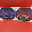 2 HARLEY DAVIDSON COLOR PRINTS 10 & 8 HARDBOARD