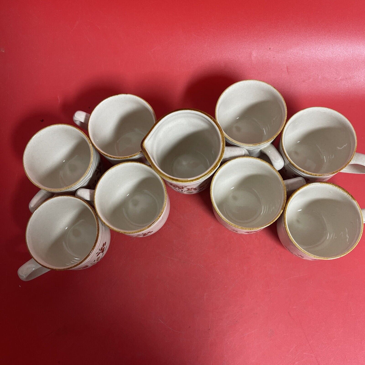Brambleberry Cumberland Coffee Mugs Stoneware Japan Set of 8 & 1 Creamer