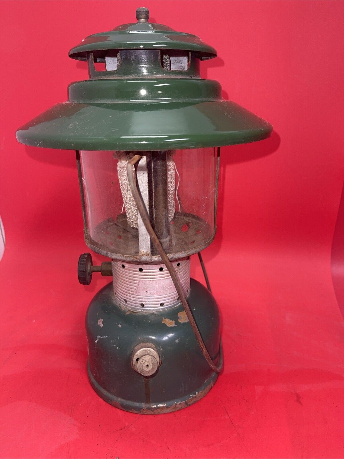 Vintage Coleman #228F Double Mantle Lantern Big Hat