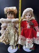 Vintage Beautiful Porcelain&cloth Dolls 16”/ Lot Of 2