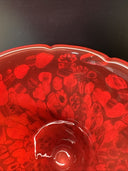 Murano Vase Made In Italy Red Millefiori Hand Blown Glass Heavy Vase 11" Tall