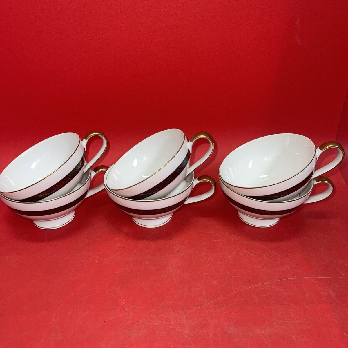 MIKASA Fine China NARUMI "Plaza" 6 CUPS & 6 SAUCERS