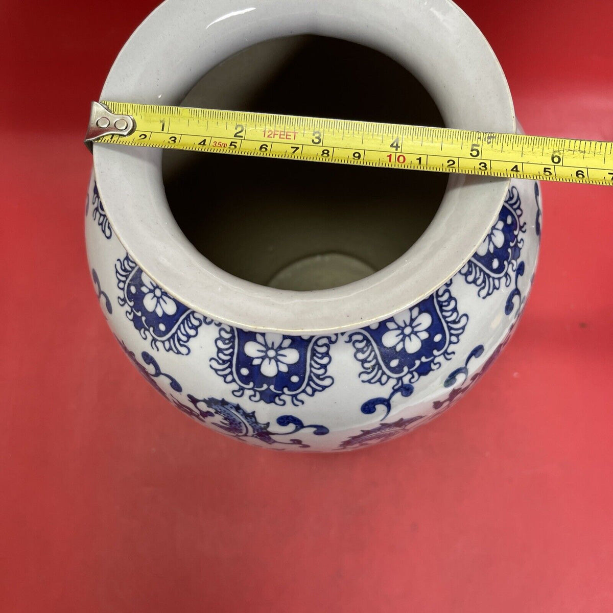 Chinese Asian Blue & White Porcelain Vase Flower Designs