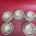 Set 5 Buffalo China USA Coffee Cup & Saucer