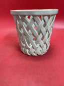 Pottery Basket Ceramic Woven Lattice Basket