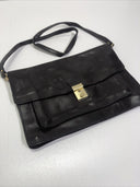 Liz Claiborne Black Faux Leather Baguette Purse 