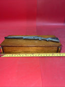 Vintage Folk Art Wood Box With Rifle & Ammo wood