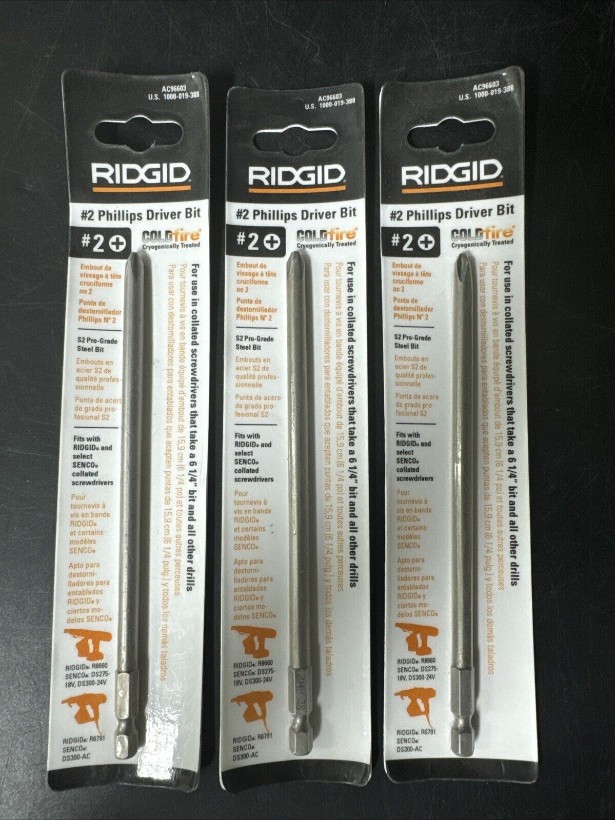 RIDGID  6-1/4 in. Square Collated Screw Gun Bits - AC96603 (Lot of 3)