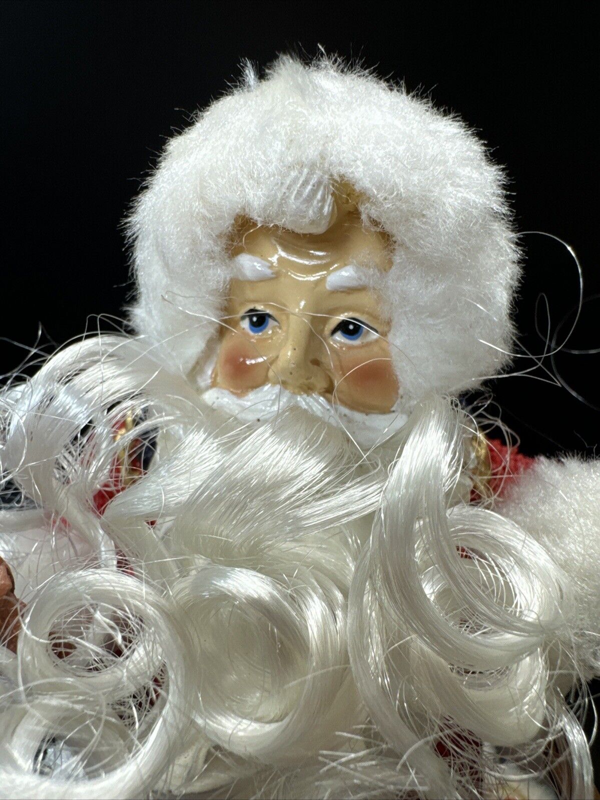 Vintage Santa Claus Victorian With Toys And Lamp 8” Tall