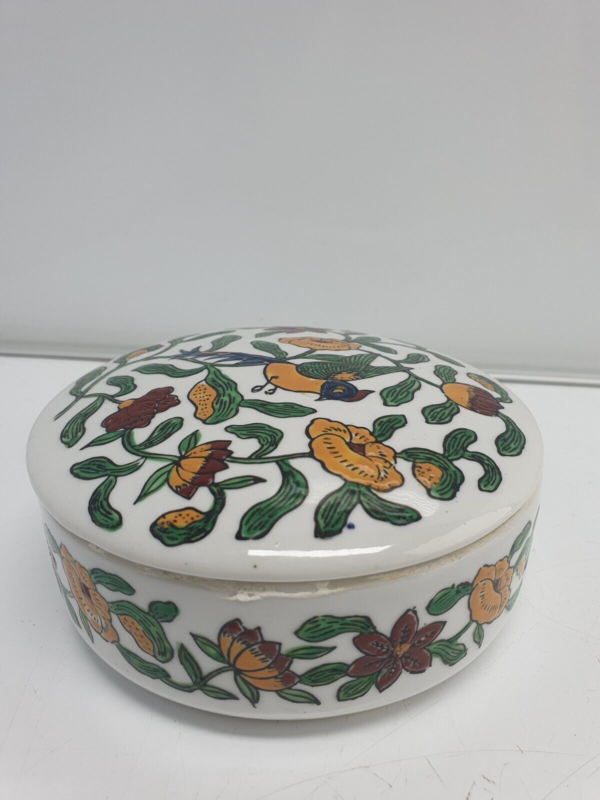 Beautiful Round Lidded Trinket Box