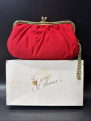 Vintage St. Thomas Red Gold Clutch Purse Handbag