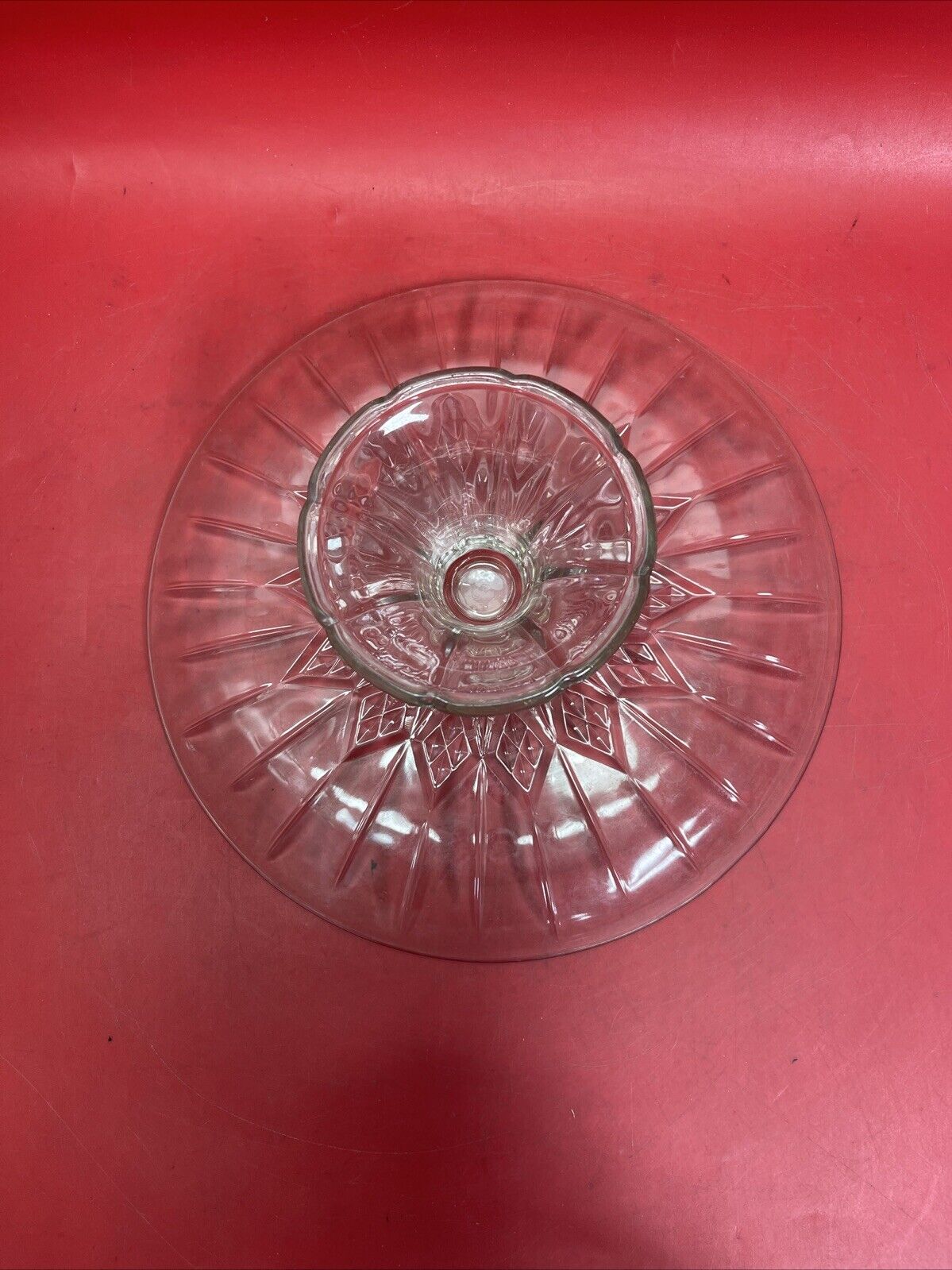ANCHOR HOCKING GLASS 2 PIECE CANFIELD FOOTED CAKE DOME LID PLATE SET 1600/86