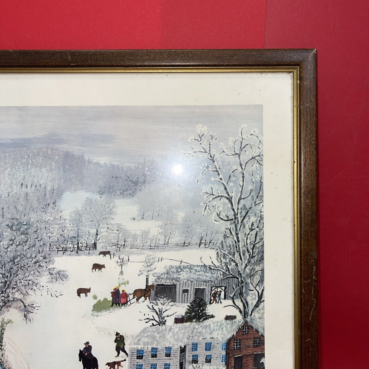 Vintage Art Print Grandma Moses 1951 A Frosty Day Art In America