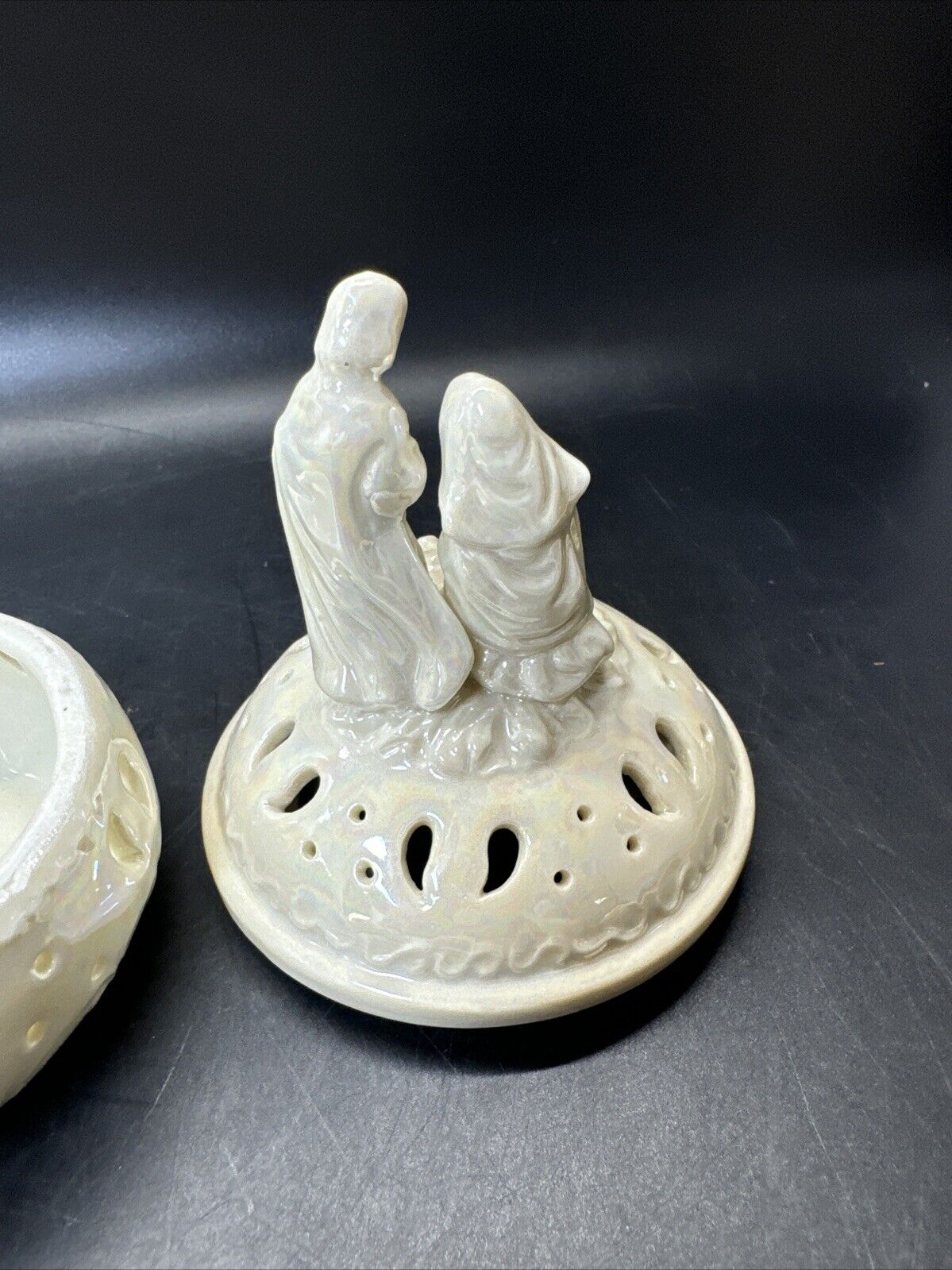 HOLY FAMILY Trinket Holder Nativity Jesus Christmas/ Lot Of 2