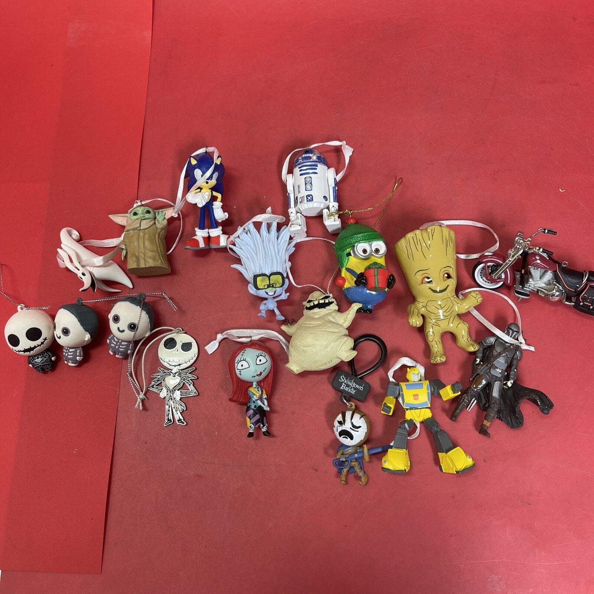 Christmas Ornament Lot Of 17 ( The Nightmare Before Christmas,Minion,Baby Yoda)