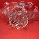 Vtg Imperlux Hand Cut Crystal Footed Centerpiece Bowl Emrossed Frosted Roses