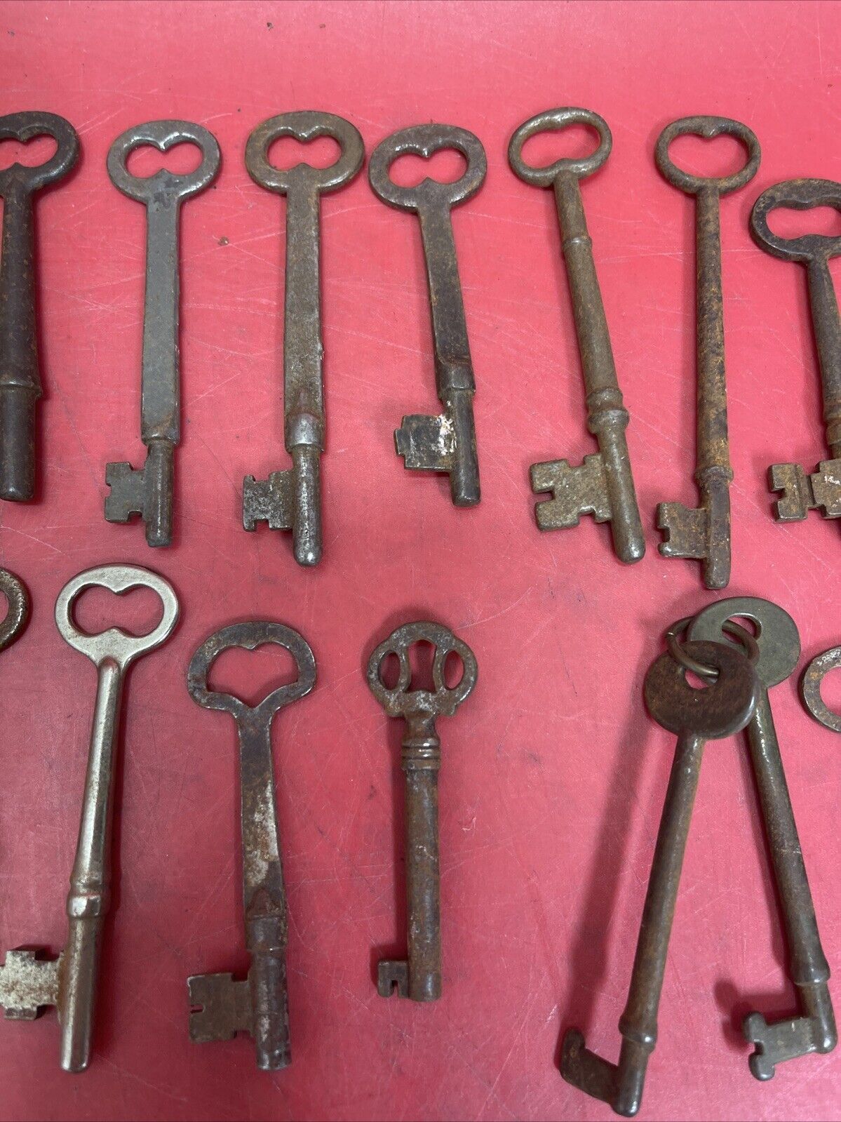 Antique Cabinet Open Barrel Key Lot ~ 25Keys ~ Different Sizes & Shapes ~ lot 2