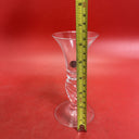 SET OF 2 CRYSTAL CANDLESTICKS, FLUTE WITH SHELL