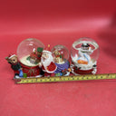 Vintage Lot 3 Santa ,Teddies,Snowman-Glass Snow Globe